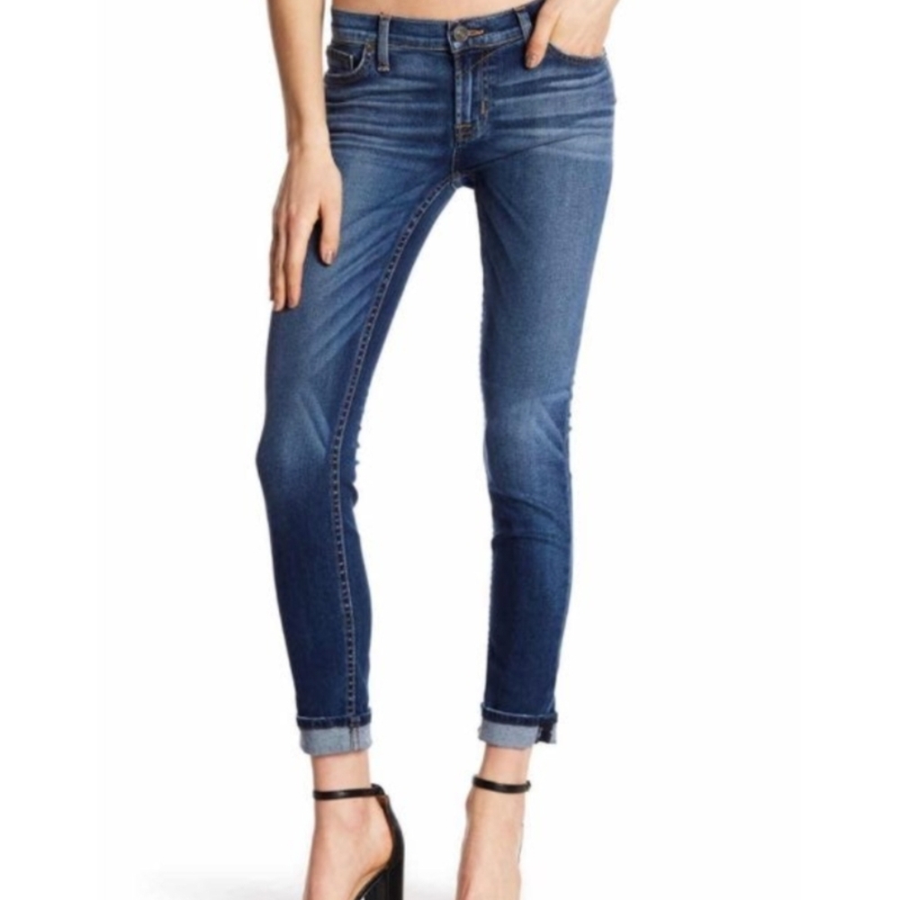 Hudson Women's Tally Cropped Skinny Jeans  Size 25 dark blue wash